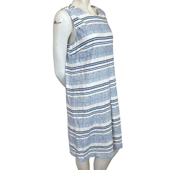 J Mc. Laughlin White & Blue Striped Sleeveless Mini Dress Tracy Size Large - Picture 5 of 8